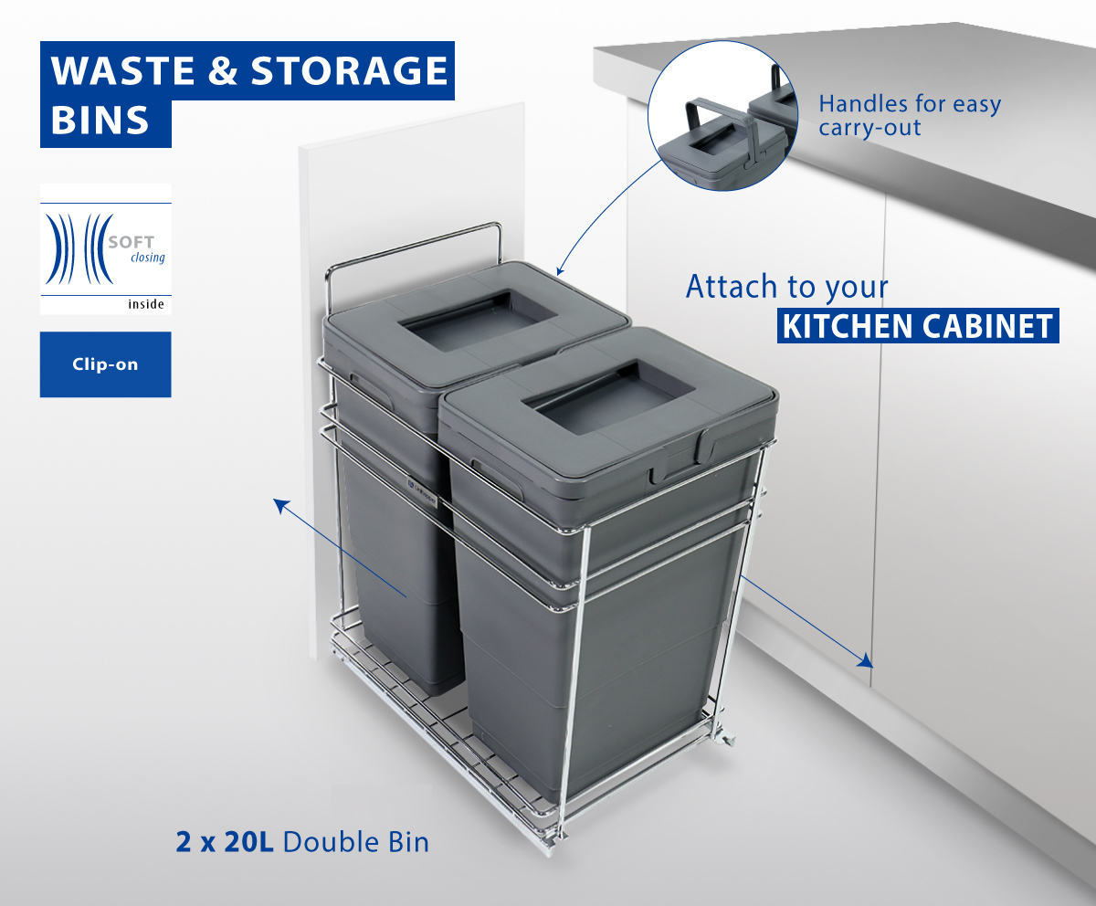 Thùng rác âm tủ 2 ngăn 40L cánh kéo/mở màu xám 400mm Hafele 503.48.505 sẽ mang lại cho bạn những trải nghiệm tuyệt vời nhất trong chính căn bếp nhà mình Thùng rác âm tủ 2 ngăn 40L cánh kéo/mở màu xám 400mm Hafele 503.48.505 sẽ mang lại cho bạn những trải nghiệm tuyệt vời nhất trong chính căn bếp nhà mình