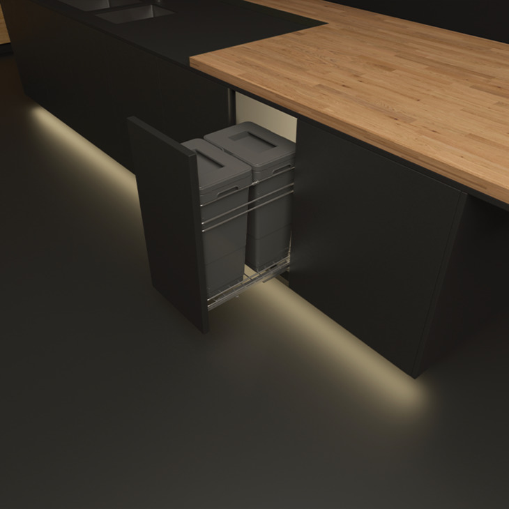 Thùng rác âm tủ 2 ngăn màu xám | Hafele Viola 503.48.505 | 2*20L | loại tủ 400mm Thùng rác âm tủ 2 ngăn màu xám | Hafele Viola 503.48.505 | 2*20L | loại tủ 400mm