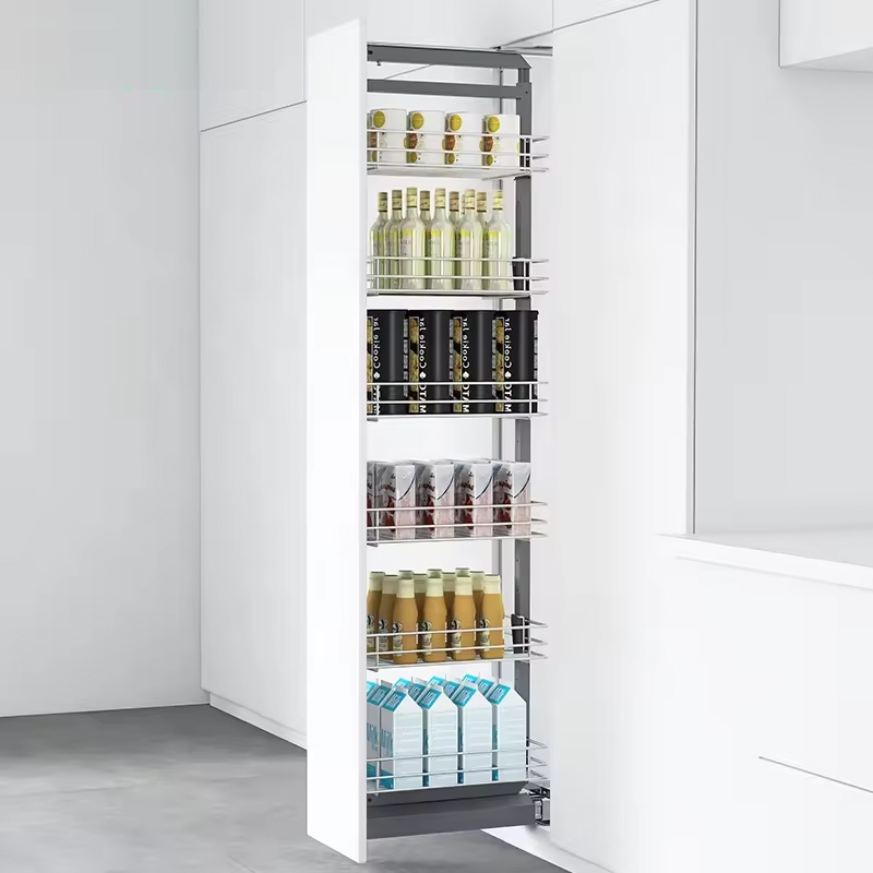 Tủ đồ khô 6 tầng Inox 304 nan tròn cánh kéo rút thẳng 400mm Newera NE666.400 Tủ đồ khô 6 tầng Inox 304 nan tròn cánh kéo rút thẳng 400mm Newera NE666.400