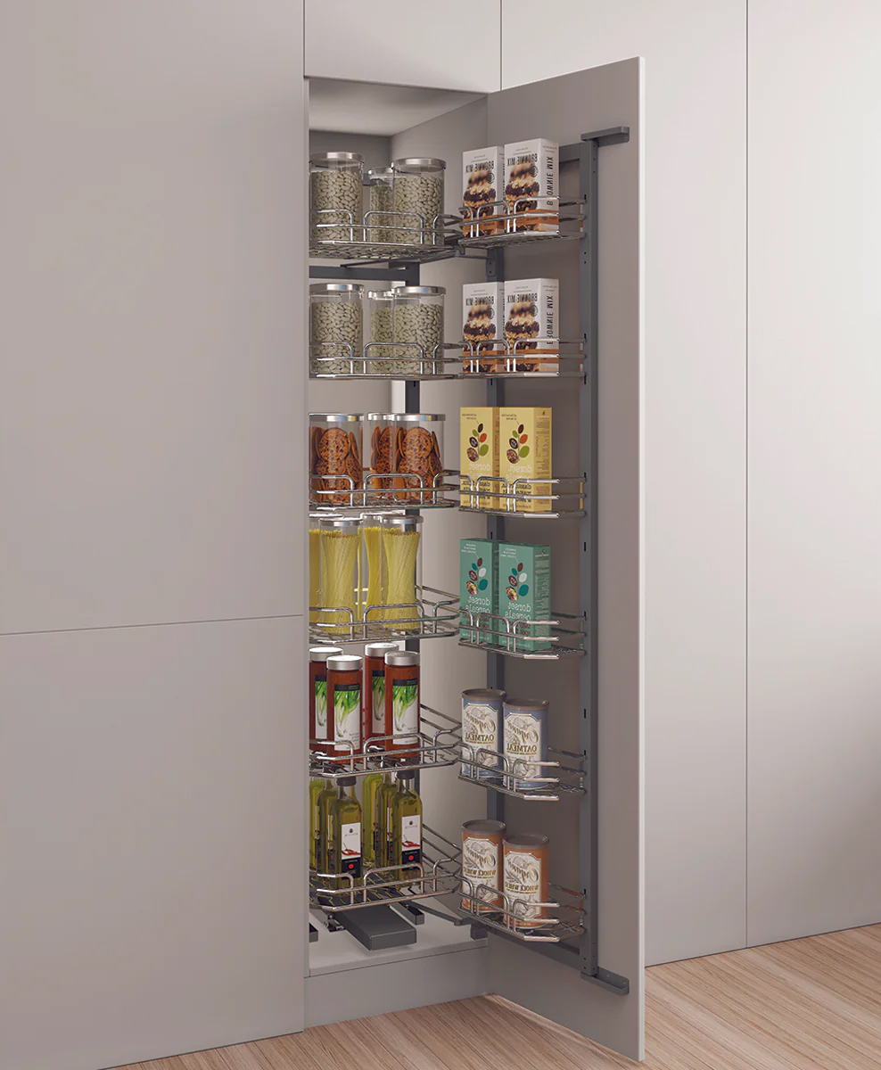 Tủ đồ khô 6 tầng - 12 rổ Inox 304 nan Ovan cao cấp | Hafele Kara Swing Tủ đồ khô 6 tầng - 12 rổ Inox 304 nan Ovan cao cấp | Hafele Kara Swing