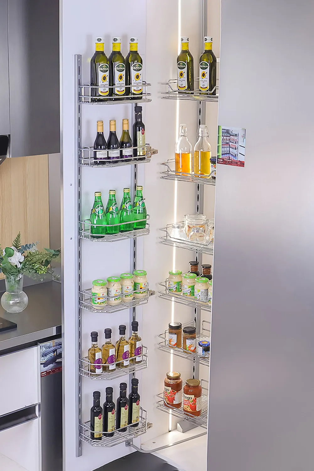 Tủ đồ khô 6 tầng, 12 rổ cánh mở Inox 304 nan tròn | Newera NE666.450 | loại tủ 450mm Tủ đồ khô 6 tầng, 12 rổ cánh mở Inox 304 nan tròn | Newera NE666.450 | loại tủ 450mm