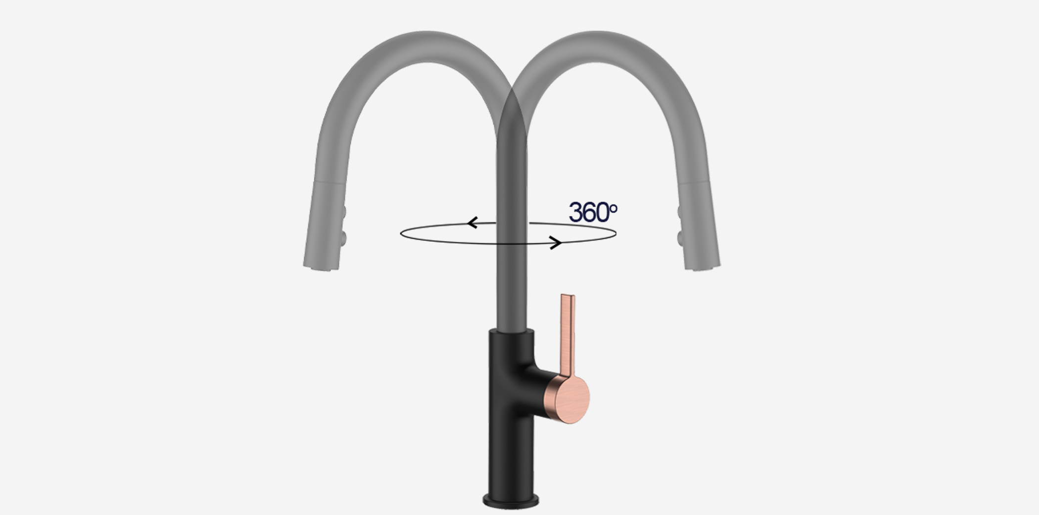 Vòi rửa Kluger KLF0005B thiết kế cao và khả năng xoay 360 độ, tạo ra sự tương thích hoàn hảo với mọi đồ dùng