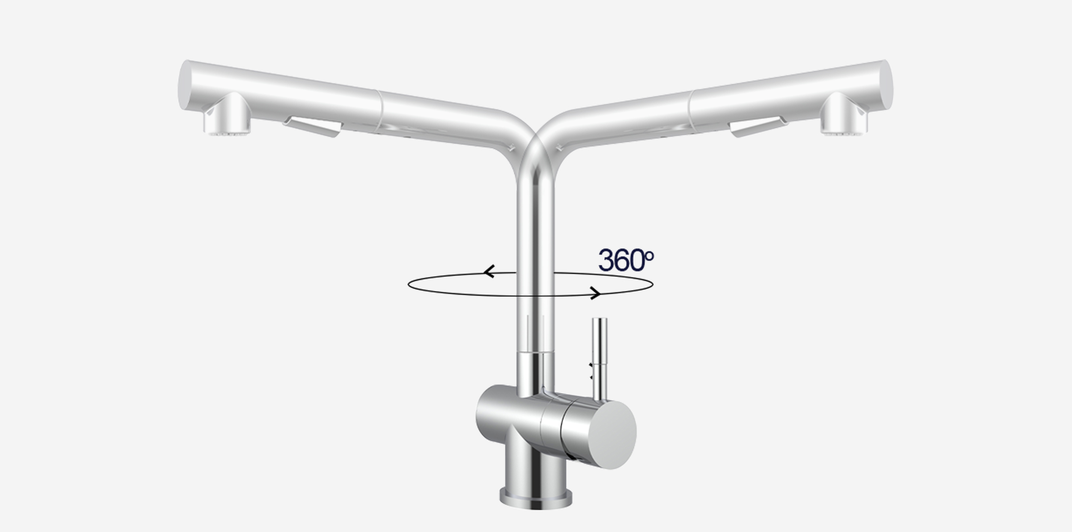 Vòi rửa Kluger KLF0013C thiết kế cao và khả năng xoay 360 độ, tạo ra sự tương thích hoàn hảo với mọi đồ dùng