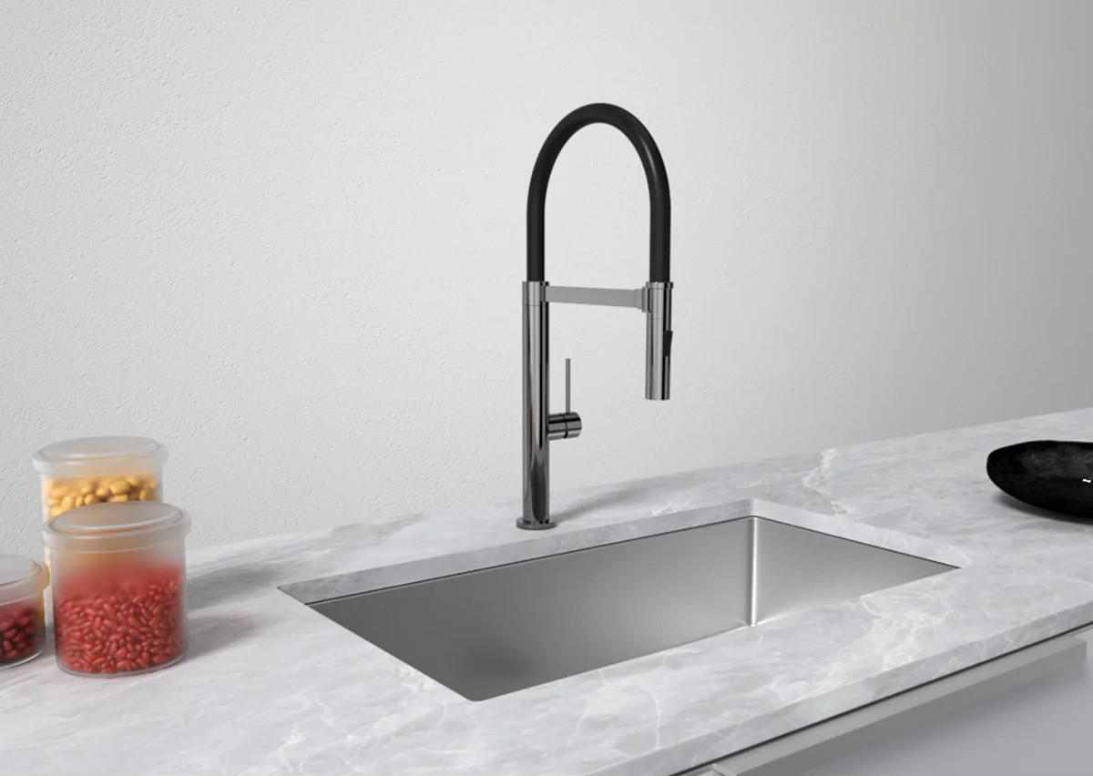 Vòi rửa bát Hafele HT24-SH1F527-TITAN | 570.85.451 sở hữu thiết kế cổ cao hiện đại, phù hợp lắp đặt trong nhiều kiểu không gian bếp. Vòi rửa bát Hafele HT24-SH1F527-TITAN | 570.85.451 sở hữu thiết kế cổ cao hiện đại, phù hợp lắp đặt trong nhiều kiểu không gian bếp.