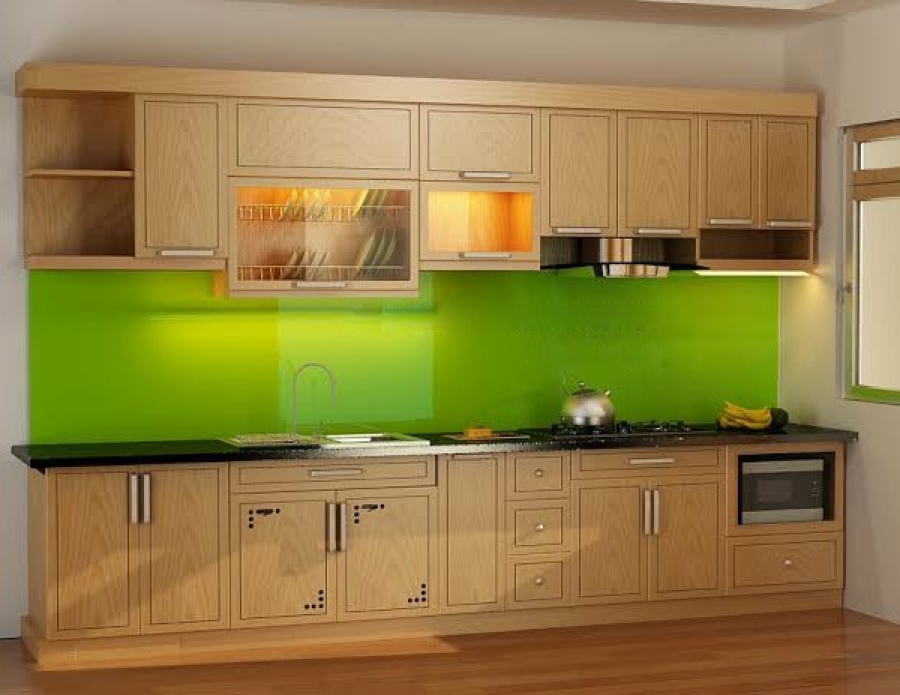 Mẫu tủ bếp gỗ sồi đẹp TB-HSN11