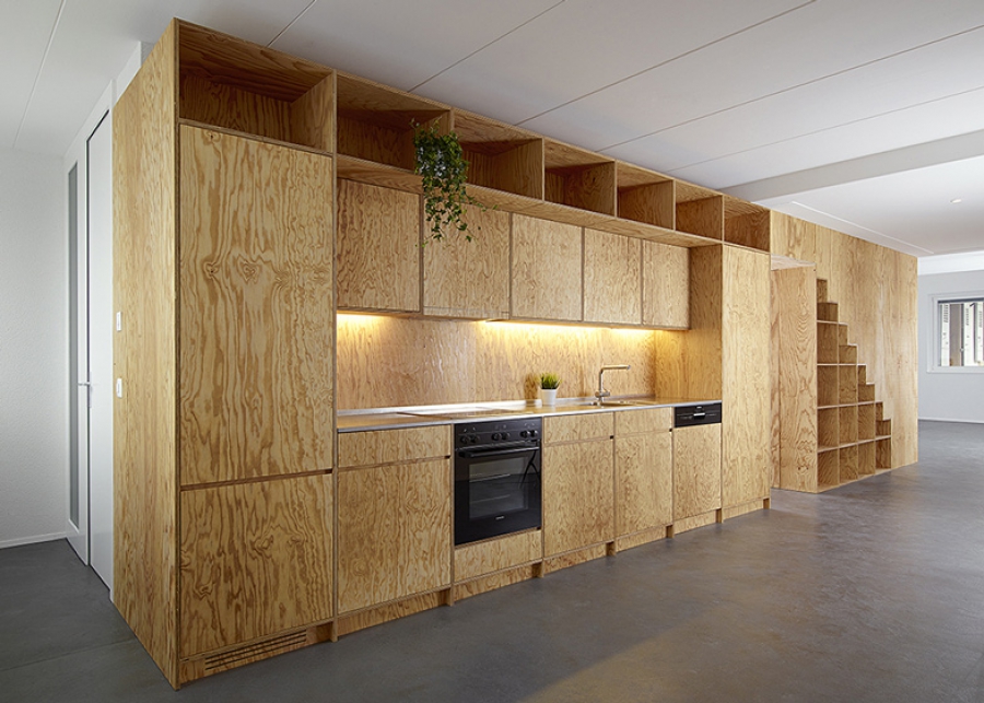 Mẫu tủ bếp Plywood TB-HSN07