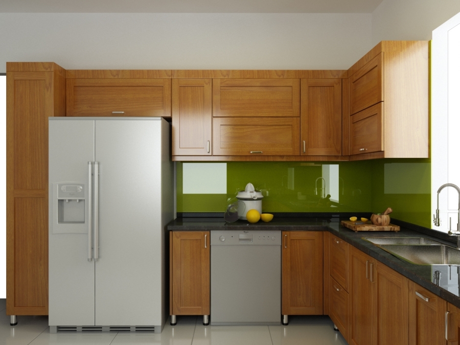 Mẫu tủ bếp gỗ sồi đẹp TB-HSN23