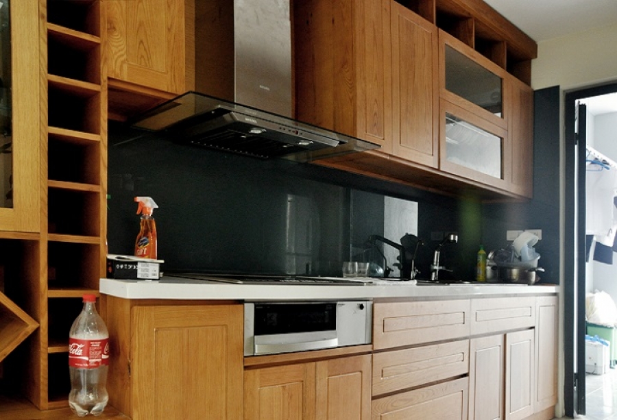 Mẫu tủ bếp gỗ sồi đẹp TB-HSN20