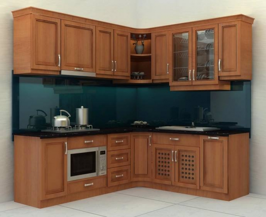 Mẫu tủ bếp gỗ sồi đẹp TB-HSN24