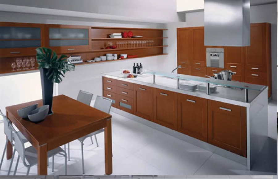 Mẫu tủ bếp Veneer TB-HSN04